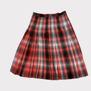 Vintage Pendleton Turnabout Box Pleat Reversible Wool Plaid Skirt Sz 6